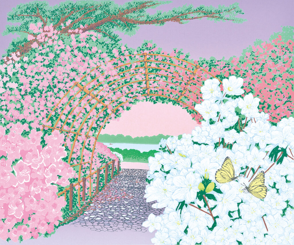 清 美人図消夏賞蝶絹本 夏に似合うの絵です(^^)