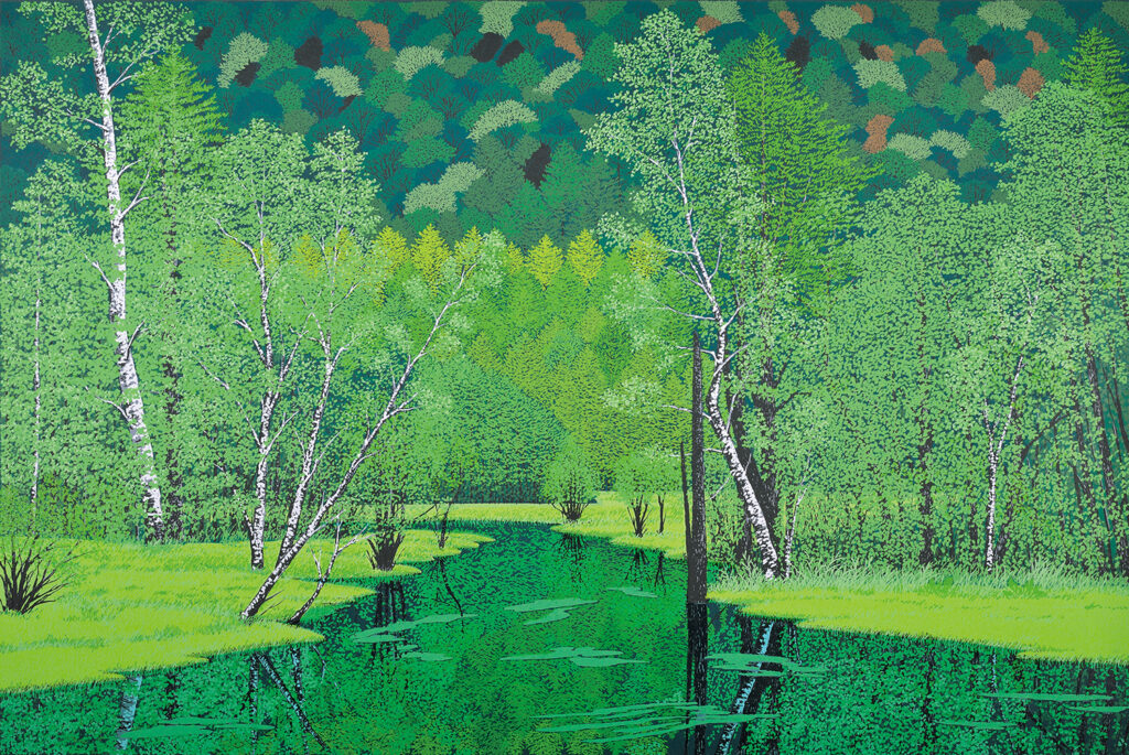 6036）上野文瑚　油彩？日本画？　新緑の頃 八海山』澤井進 F6号【ポイント5％還元中】 : アートの友社 『八海山