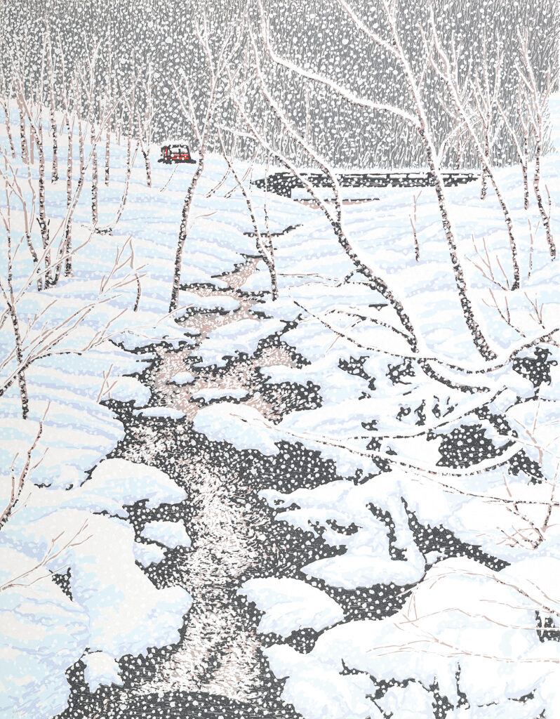 立体絵画の「雪国」（3D絵画） Amazon.co.jp: 川合玉堂『雪月花