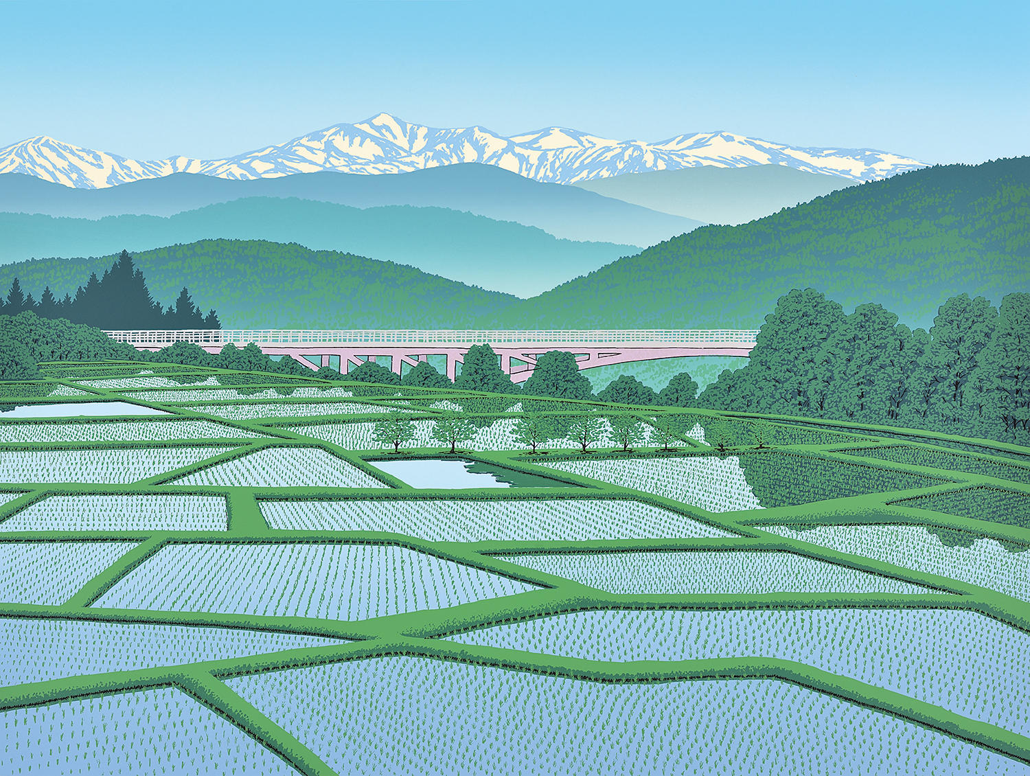 絵画「清雅 朝日連峰」 【公式通販】
