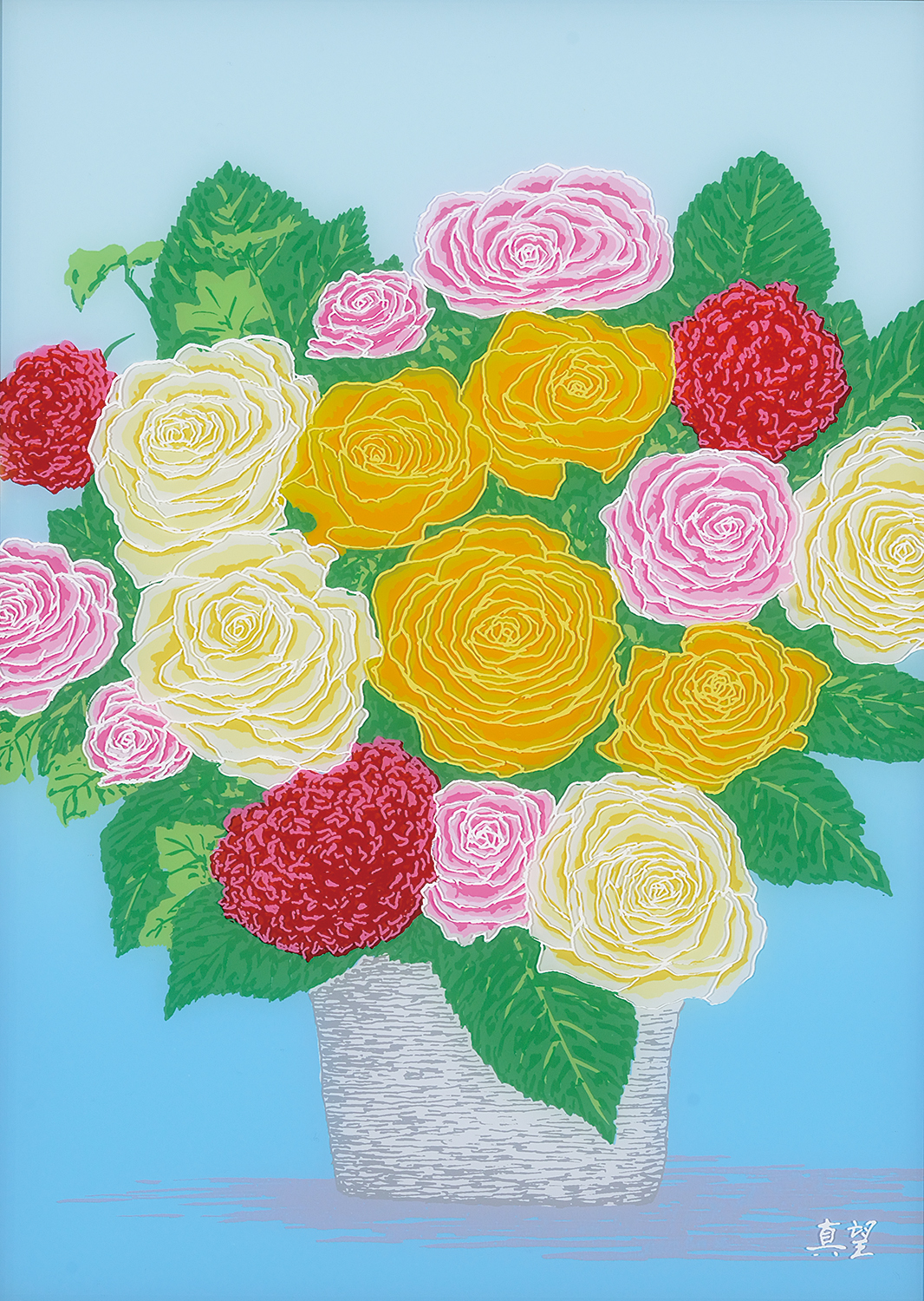 ★良品★ セントポールギャラリー 花々の調べ 小暮真望 シルクスクリーン ☆良品☆ セントポールギャラリー 花々の調べ 小暮真望 シルク